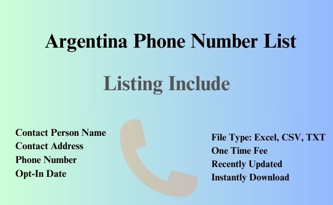 Argentina phone number list