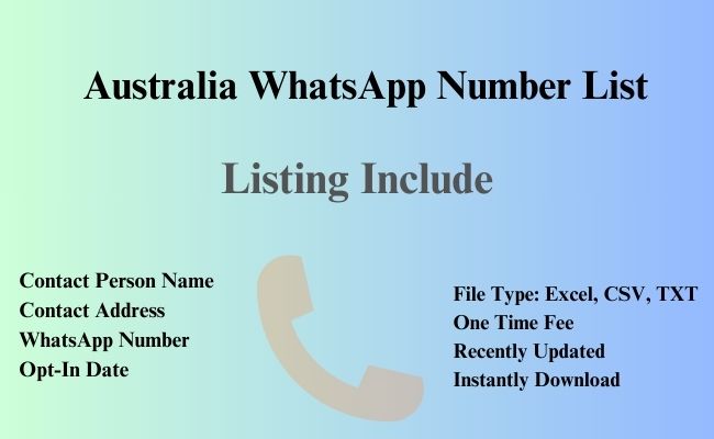 Australia whatsapp number list