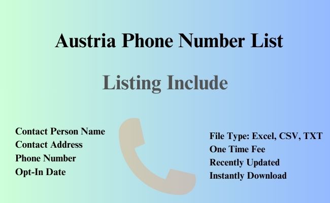 Austria phone number list