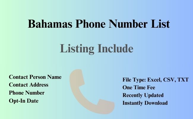 Bahamas phone number list