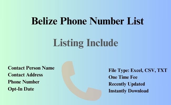 Belize phone number list