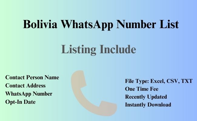 Bolivia whatsapp number list