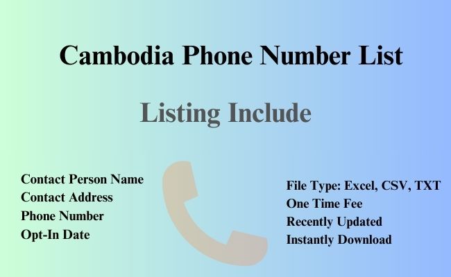 Cambodia phone number list