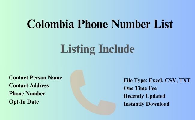 Colombia phone number list