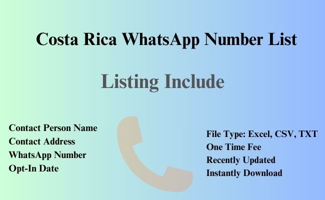 Costa Rica whatsapp number list