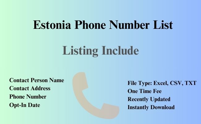 Estonia phone number list