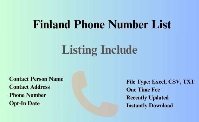 Finland phone number list