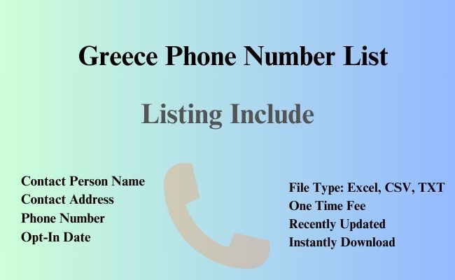 Greece phone number list