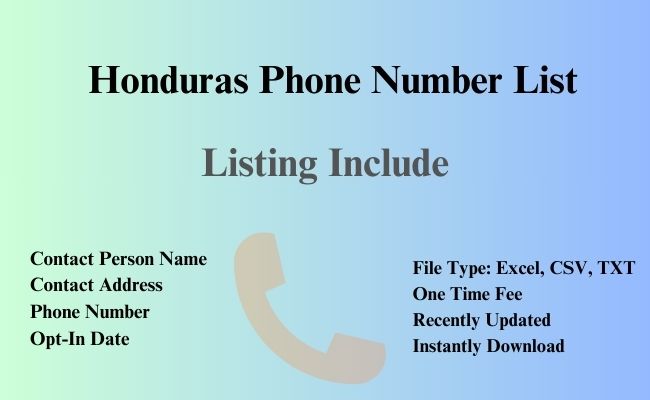 Honduras phone number list