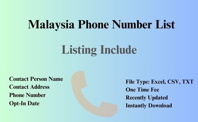 Malaysia phone number list