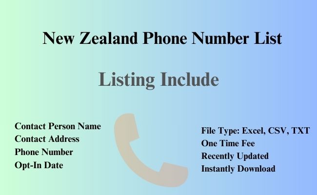 New Zealand phone number list