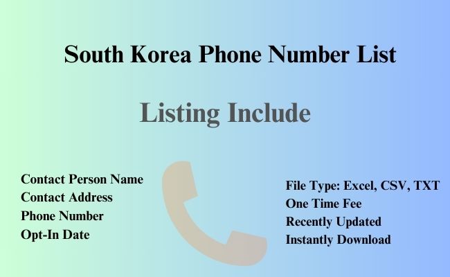 South Korea phone number list